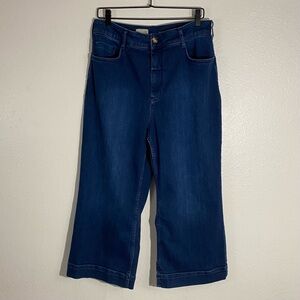 Pilcro The Skipper High Waisted Wide Leg Cropped Jeans Size 32 Petite
